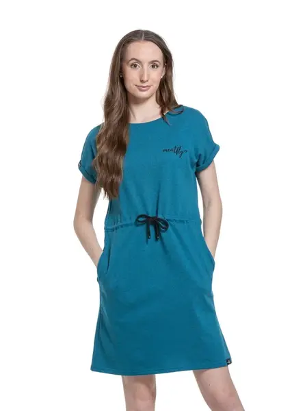Meatfly dámské šaty Lotie Turquoise Heather | Modrá | Velikost XS