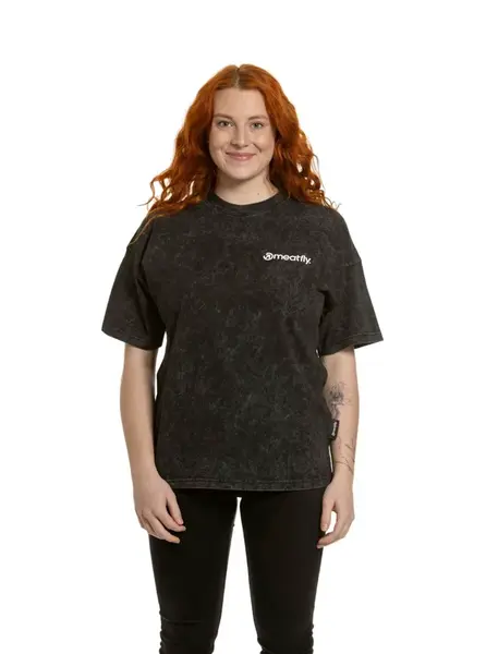 Meatfly dámské tričko Vexey Black (acid wash) | Černá | Velikost L | 100% bavlna