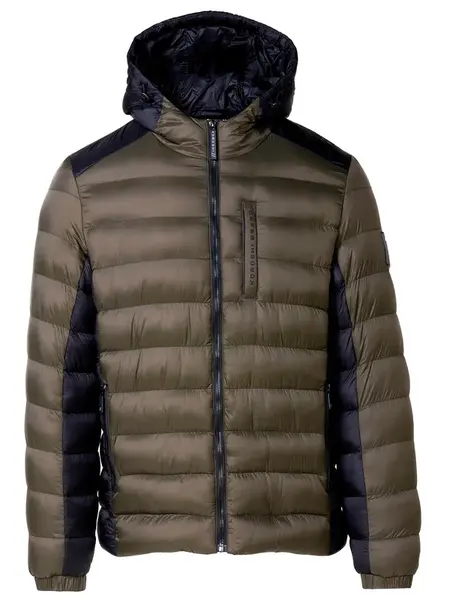 KOROSHI Zimná bunda  tmavohnedá / čierna