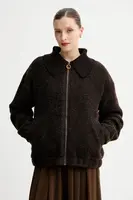 Bunda s příměsí vlny Sessun hnědá barva, 25112012