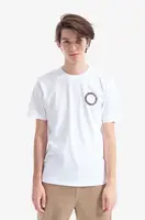 Bavlněné tričko Norse Projects Johannes BMC Logo Print bílá barva, s potiskem, N01.0562.0001-0001