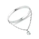 Řetízkový prstýnek s diamantem v bílém 14k zlatě KLENOTA