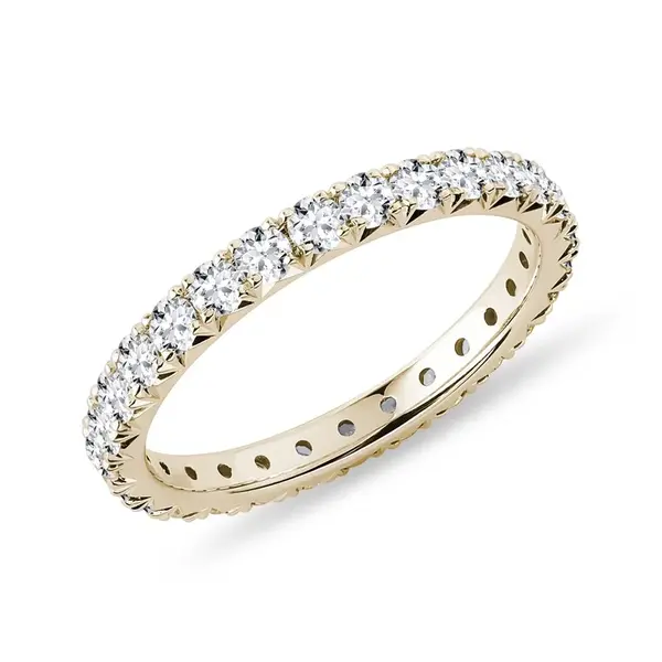 Luxusná svadobná obrúčka eternity zo žltého zlata KLENOTA