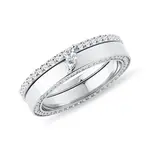 Zásnubný a svadobný set markíza z bieleho zlata KLENOTA