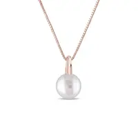 Náhrdelník z ružového zlata so sladkovodnou perlou KLENOTA