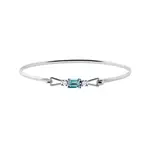 Náramek s topazem a diamanty v bílém zlatě KLENOTA