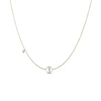 Náhrdelník s perlou a diamantem ve žlutém zlatě KLENOTA