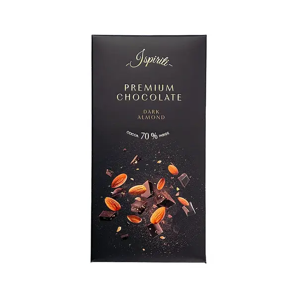 ISPIRITI Hořká čokoláda 70% s kousky mandlí 80 g
