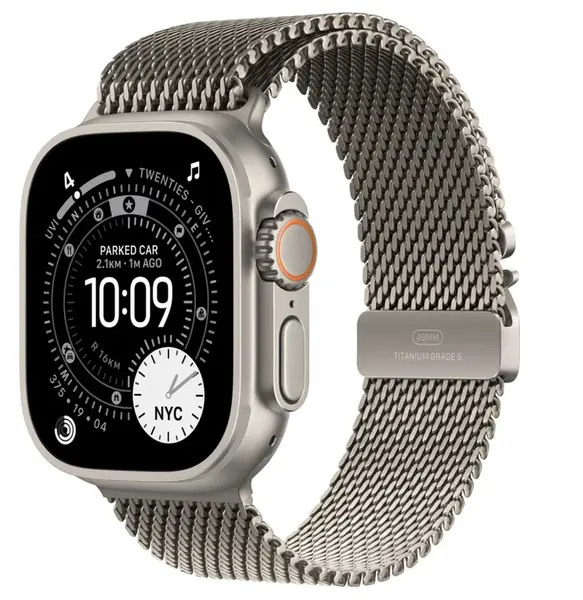 APPLE Watch Ultra 3 GPS + Cellular 49mm přírodní titan - přírodní titanový milánský tah - L
