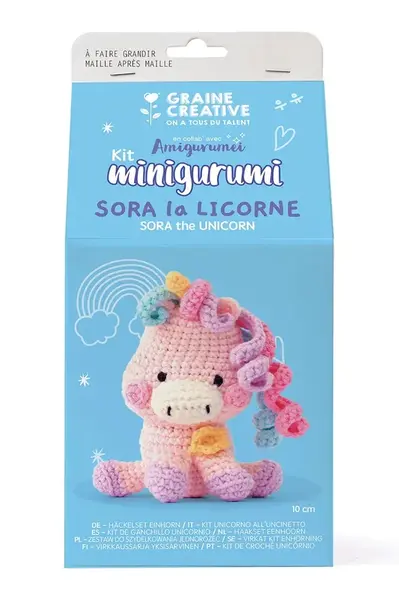 DIY sada - háčkovaná plyšová hračka Graine Creative Amigurumi Kit 10 cm více barev