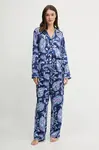Pyžamo Lauren Ralph Lauren dámské, modrá barva, saténové, ILN92480