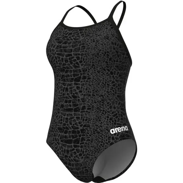 Arena SNAKESKIN SWIMSUIT LIGHTDROP BACK Dámske plavky, čierna, veľkosť
