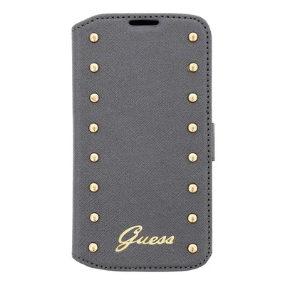 Pouzdro na mobil Samsung Galaxy S4 Guess Studded stříbrné
