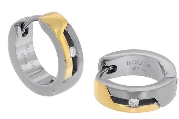 Boccia Titanium Titánové náušnice s diamantom 05045-04
