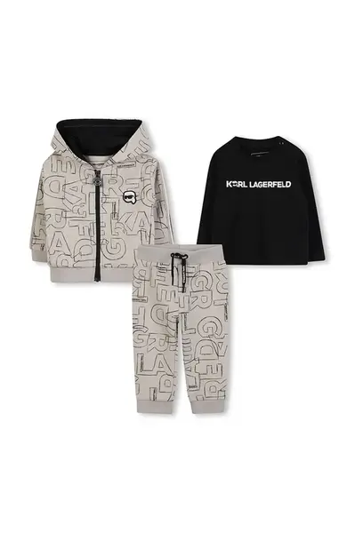 Kojenecká tepláková souprava Karl Lagerfeld 3-pack béžová barva, Z30661