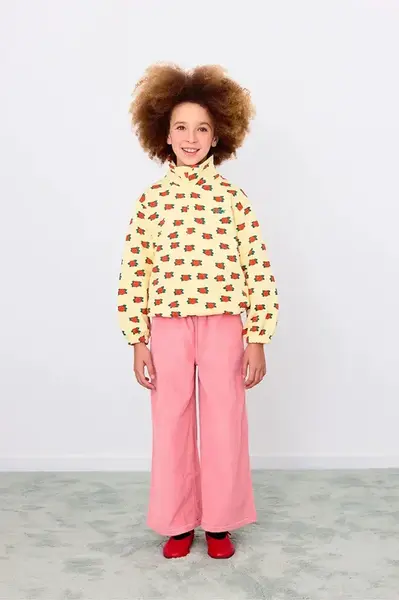 Dětské kalhoty Tinycottons TINY SOLID WOVEN PANT růžová barva, AW25-457