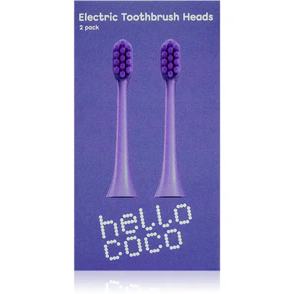 Hello Coco Electric Toothbrush Heads Purple náhradné hlavice na zubnú kefku 2 ks