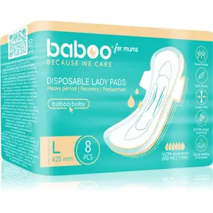 Baboo Postpartum Maternity Pads pôrodnícke vložky jednorazové veľkosť L 8 ks