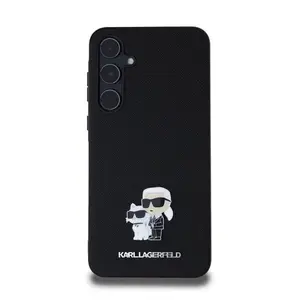 Zadní kryt Karl Lagerfeld PU Saffiano Metal Karl and Choupette pro Samsung Galaxy A55 5G, černá