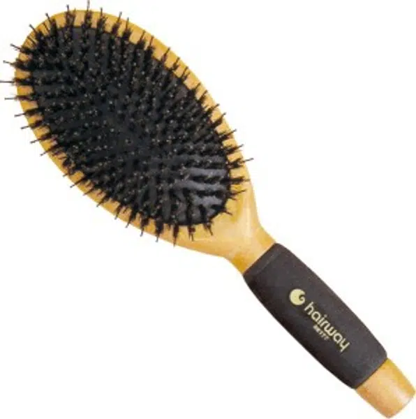 Dřevěný kartáč s kančími a umělými štětinami Hairway - 75 x 240 mm (08177) + dárek zdarma
