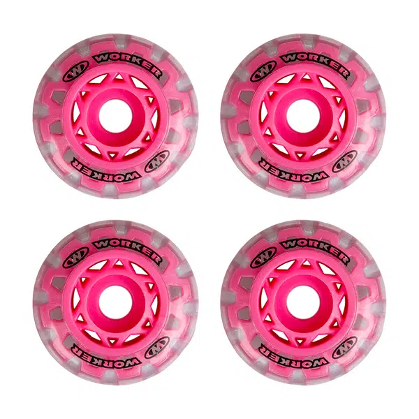 Náhradní kolečka na kolečkové brusle WORKER TriGo Skate 64mm růžová