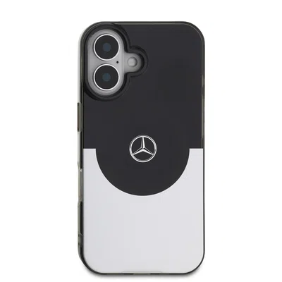 Zadní kryt Mercedes PC/TPU Double Layer MagSafe pro Apple iPhone 16, black/silver