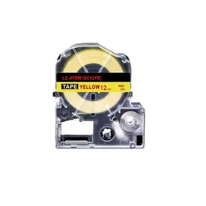 Epson LK-4YRN, SC12YR, 12mm x 9m, červený tisk / žlutý podklad, kompatibilní páska