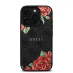Zadní kryt Guess PU Leather 4G Roses MagSafe Zadní pro Apple iPhone 16 Pro Max, černá