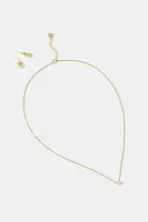 Náhrdelník a náušnice zo striebra pozlátené 18k zlatom Answear.LAB