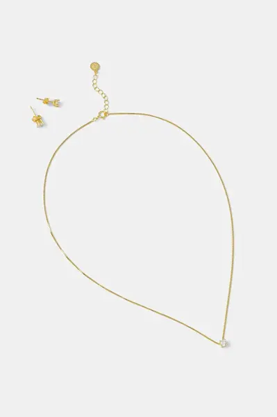 Náhrdelník a náušnice zo striebra pozlátené 18k zlatom Answear.LAB