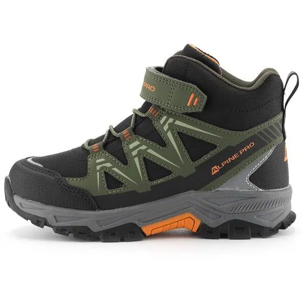 ALPINE PRO GRAZO Detské turistické topánky, khaki, veľkosť