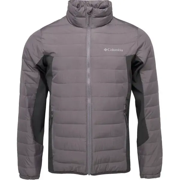 Columbia POWDER LITE HYBRID JACKET Pánska bunda, sivá, veľkosť