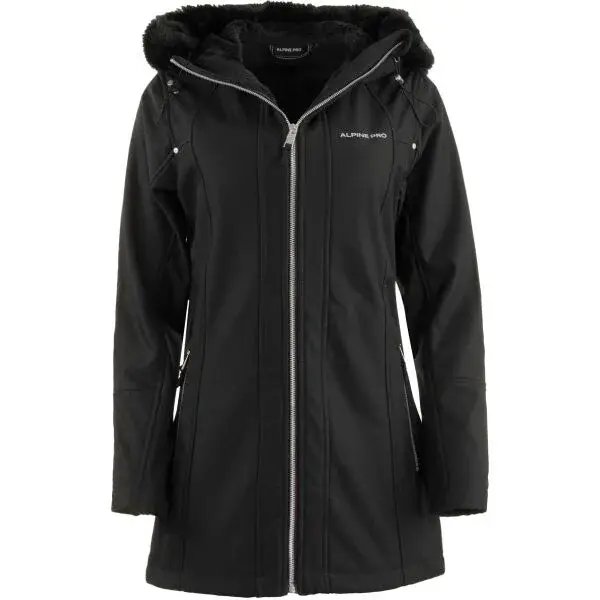 ALPINE PRO ZOMARA Dámsky kabát, čierna, veľkosť