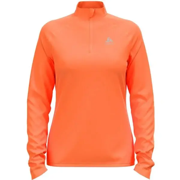 Odlo MIDLAYER 1/2 ZIP CARVE LIGHT Dámska funkčná mikina, oranžová, veľkosť