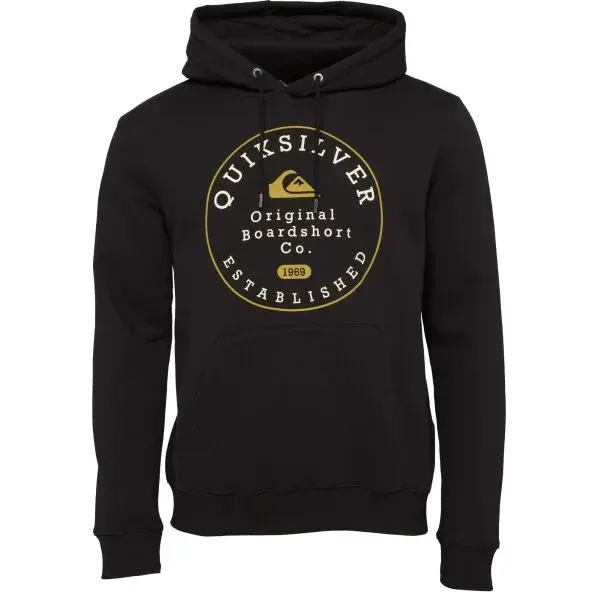 Quiksilver CIRCLE TRIM HOOD Pánska mikina, čierna, veľkosť