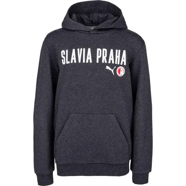 Puma Slavia Prague Graphic Hoody Jr DGRY Chlapčenská mikina, tmavo sivá, veľkosť