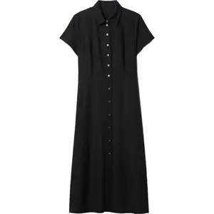 GAP SS SHIRTDRESS MAXI Dámske šaty, čierna, veľkosť
