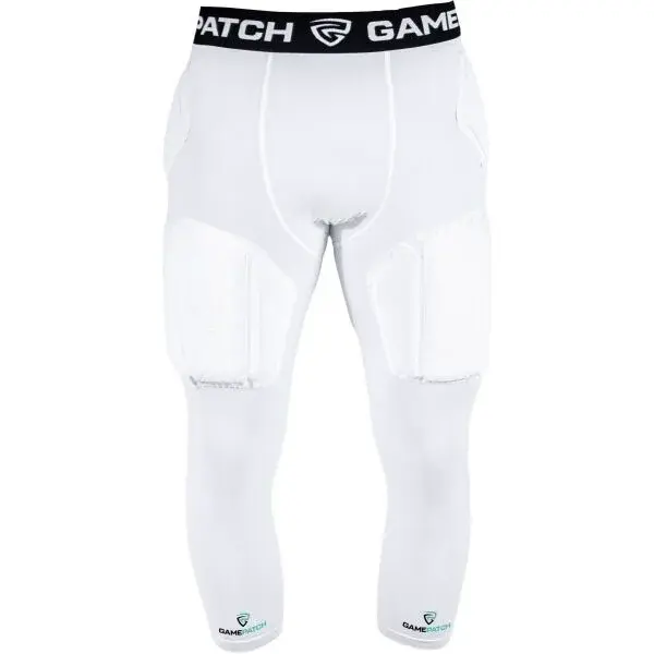 GAMEPATCH PADDED 3/4 TIGHTS PRO+ Kompresné unisex legíny, biela, veľkosť