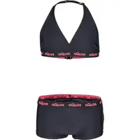 AQUOS KESTREL Dievčenské športové dvojdielne plavky, čierna, veľkosť 116-122