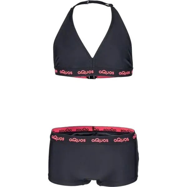 AQUOS KESTREL Dievčenské športové dvojdielne plavky, čierna, veľkosť 116-122