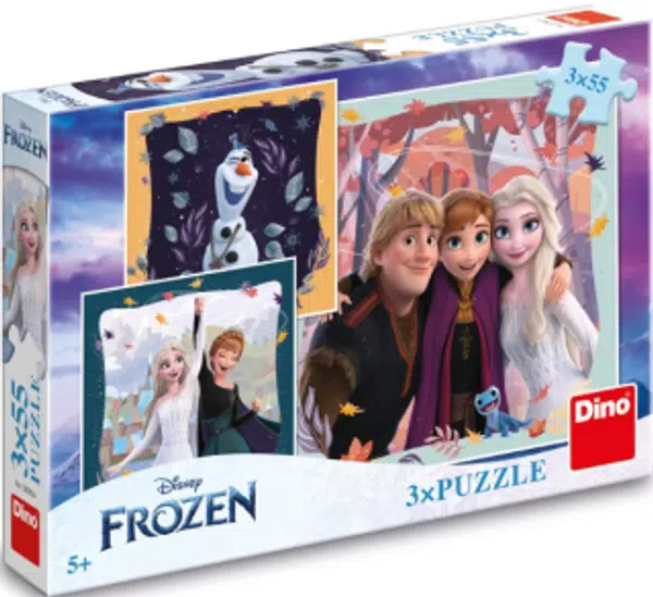Puzzle Frozen: Radostný podzim 3x55 dílků