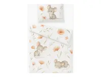 Obliečky do postieľky s výplňou + vrecúško, bavlna, Myška, 135x100cm/40x60cm