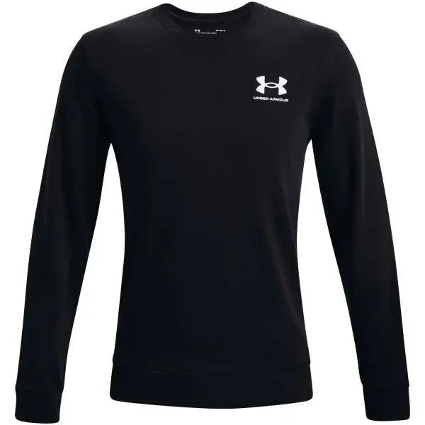 Under Armour RIVAL TERRY LC CREW Pánská mikina, černá, velikost S