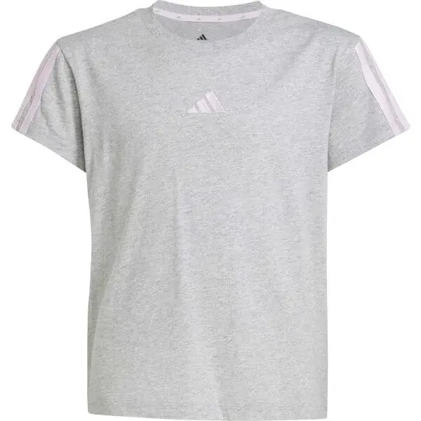 adidas 3-STRIPES TEE Dívčí triko, šedá, velikost