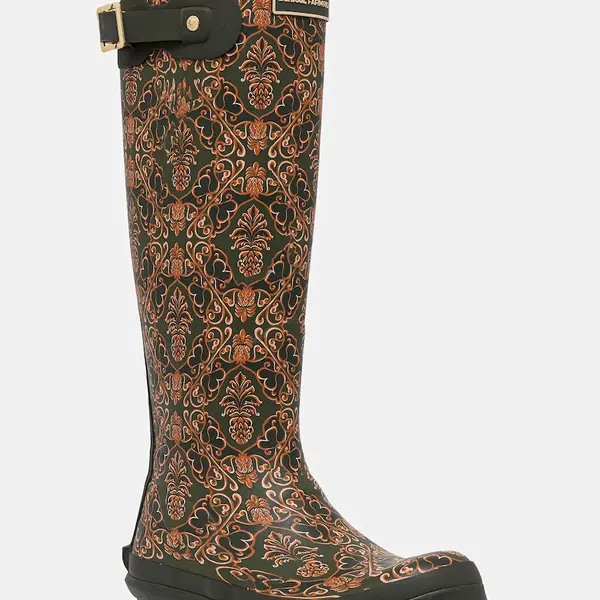 Holínky Barbour Barbour x Farm Rio Cami Wellington dámské, zelená barva, LRF0124MI13