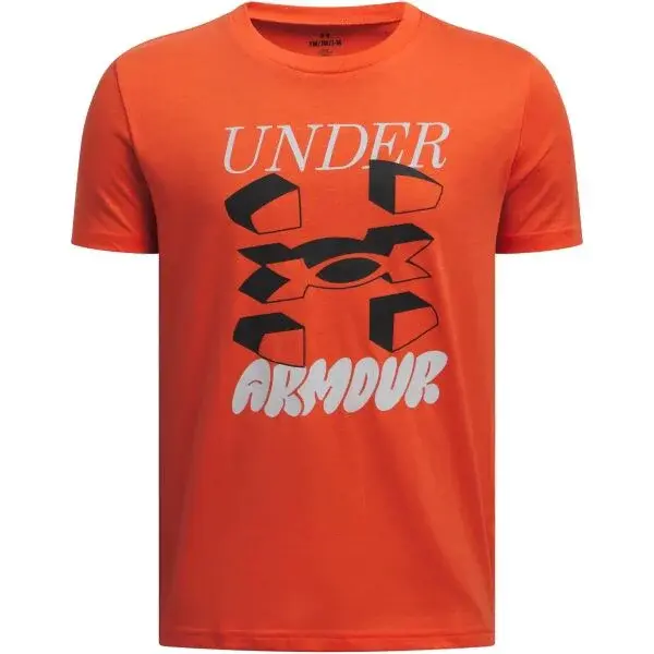 Under Armour SPLIT BIG LOGO Chlapecké tričko, oranžová, velikost L