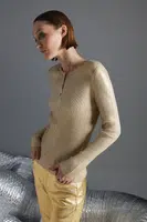 Trendyol béžový listový pletený svetr