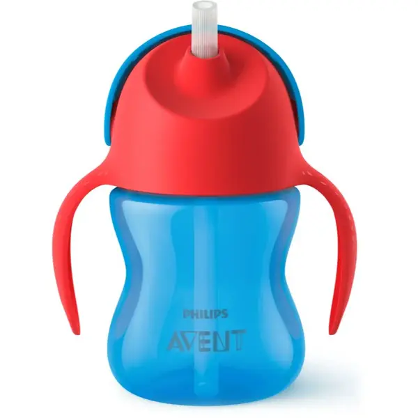 Philips Avent Bendy Straw SCF796/01 9m+ hrnček s ohybnou rúrkou Blue 200 ml
