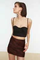 Trendyol Black Crop Lined Woven Bustier