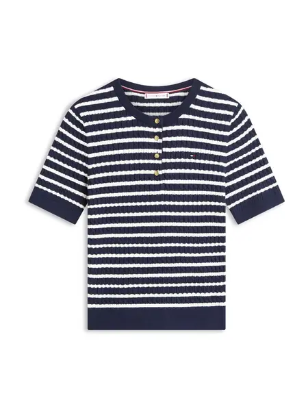 TOMMY HILFIGER Sveter  námornícka modrá / biela